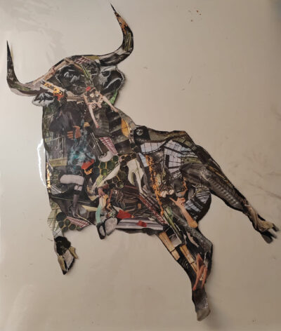Asta IV. Collage técnica mixta serie Asta Brava
