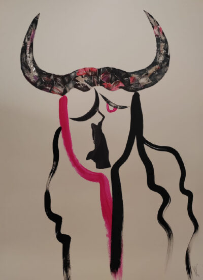 Asta IX. Collage técnica mixta serie Asta Brava