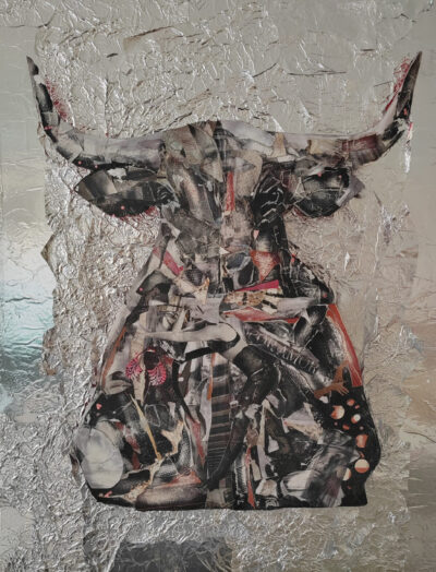 Asta VI. Collage técnica mixta serie Asta Brava